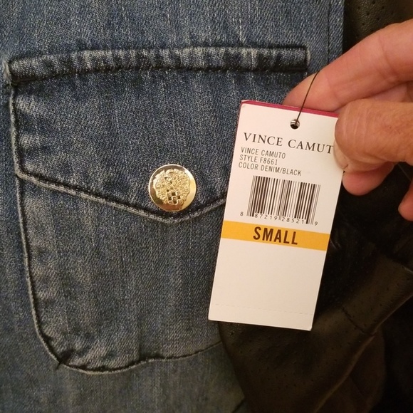 SOLD....NWT VINCE CAMUTO DENIM BLACK JACKET SIZE S - Picture 8 of 8